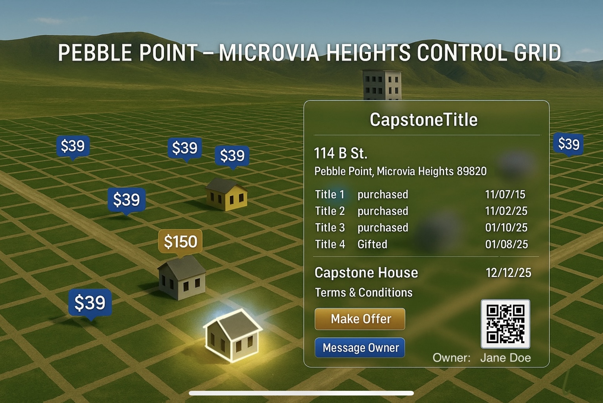 Micro Meadows — Microvia Heights, B.M. Nevada Control Grid
